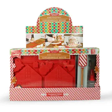 Handstand Kitchen Pre-Built Gingerbread House Kit | 5-Pc Holiday Baking Set