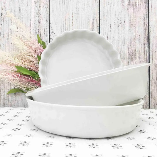 Carthage & Co | 3pc Pearl Stoneware Bakeware Set | New Without Box