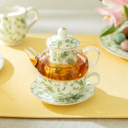 Grace Teaware Greeny Garden Tea for One Set | Glass & Porcelain