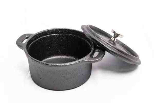 TableCraft 8oz Pre-Seasoned Cast Iron Cocotte With Lid.