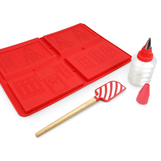 Handstand Kitchen Pre-Built Gingerbread House Kit | 5-Pc Holiday Baking Set