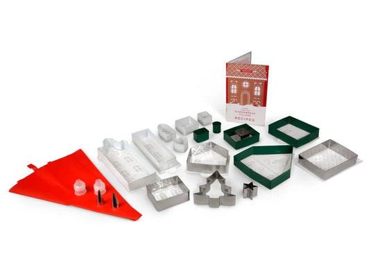 Handstand Kitchen Gingerbread Village Kit | 34-Pc Baking & Decorating Set