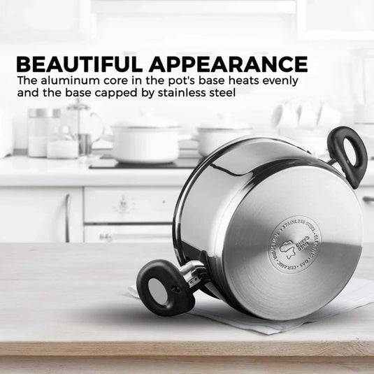 Above Edge 3-Piece Stainless Steel Steamer Set | 3 qt Saucepot & 2 qt Insert