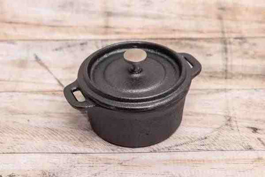 TableCraft 8oz Pre-Seasoned Cast Iron Cocotte With Lid.