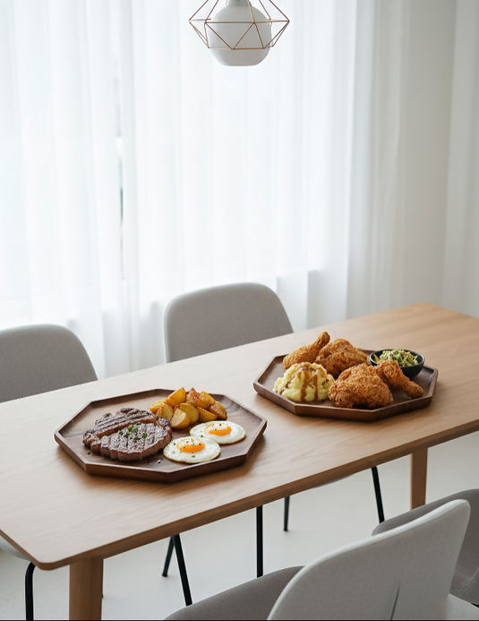 Anygleam Natural Wood Diagonal Oval Acacia Wood Plate Serving Tray Food Kitchen Tableware