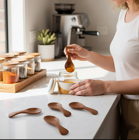Anygleam Dark Brown 10 pcs Wooden Kitchen Spoon Kitchen Tableware