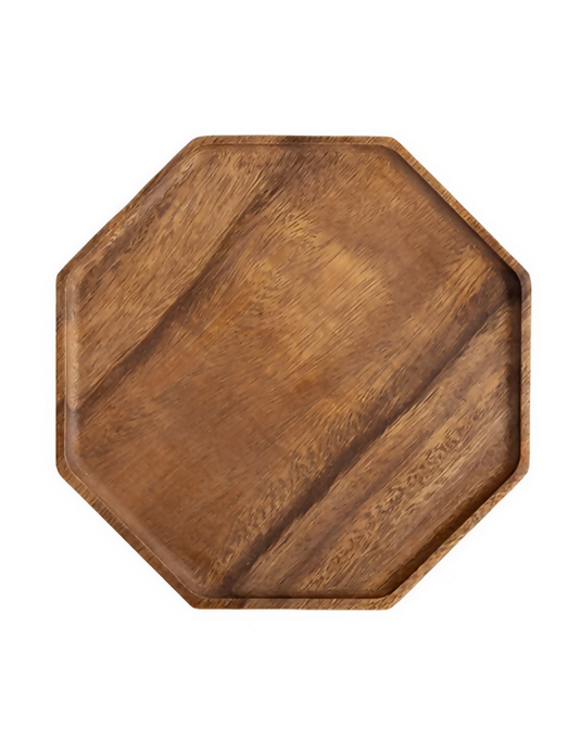 Anygleam Natural Wood Diagonal Acacia Wood Plate Serving Tray Food Kitchen Tableware