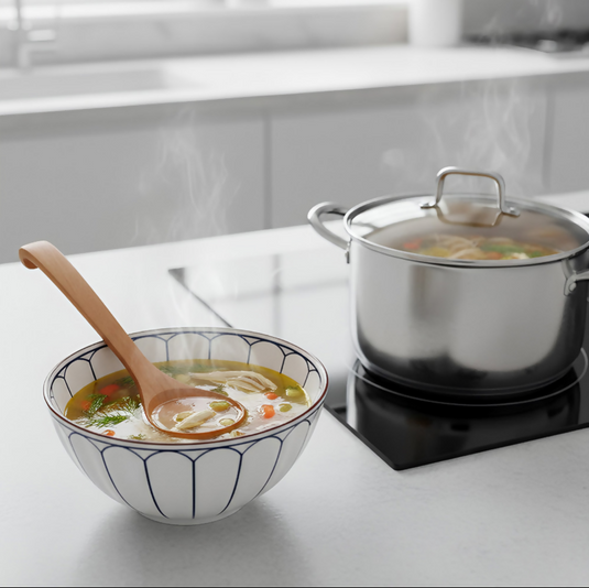Anygleam Natural Superba 2pcs Wooden Spoon Soup Kitchen Tableware